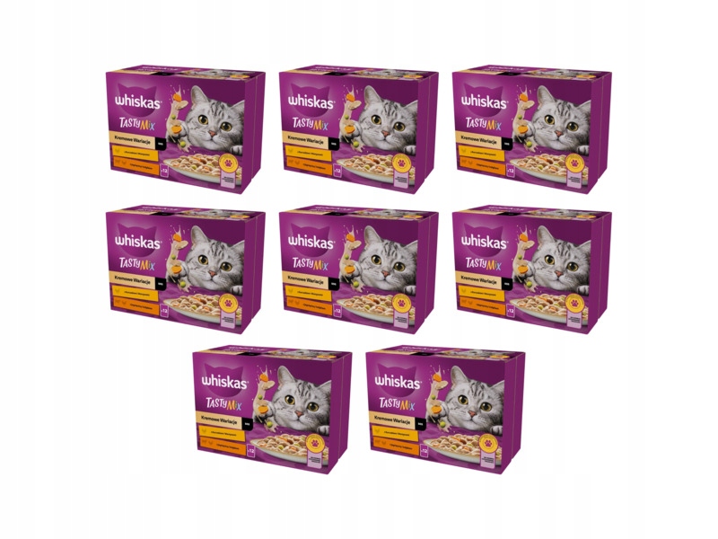Karma dla kota Whiskas Tasty Mix Kremowe Wariacje Mix smaków 8 x 12 x 85 g