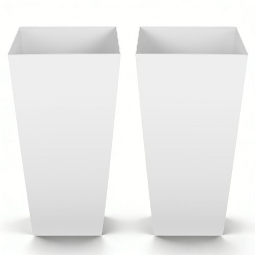Kvetináč Vevor 325X325X665 MM 2-DIELNA Sada Biela Nádoba Na Rastliny
