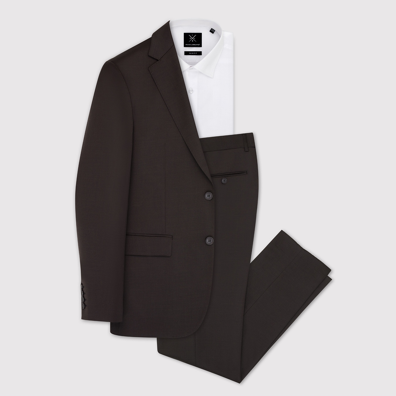 Hnědý elegantní pánský vlněný oblek Pako Lorente 56/176