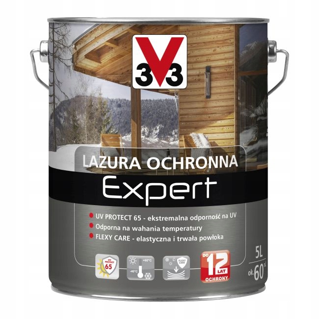 V33 Lazura ochronna Expert ochrona do 12 lat Dąb Złocisty 5L