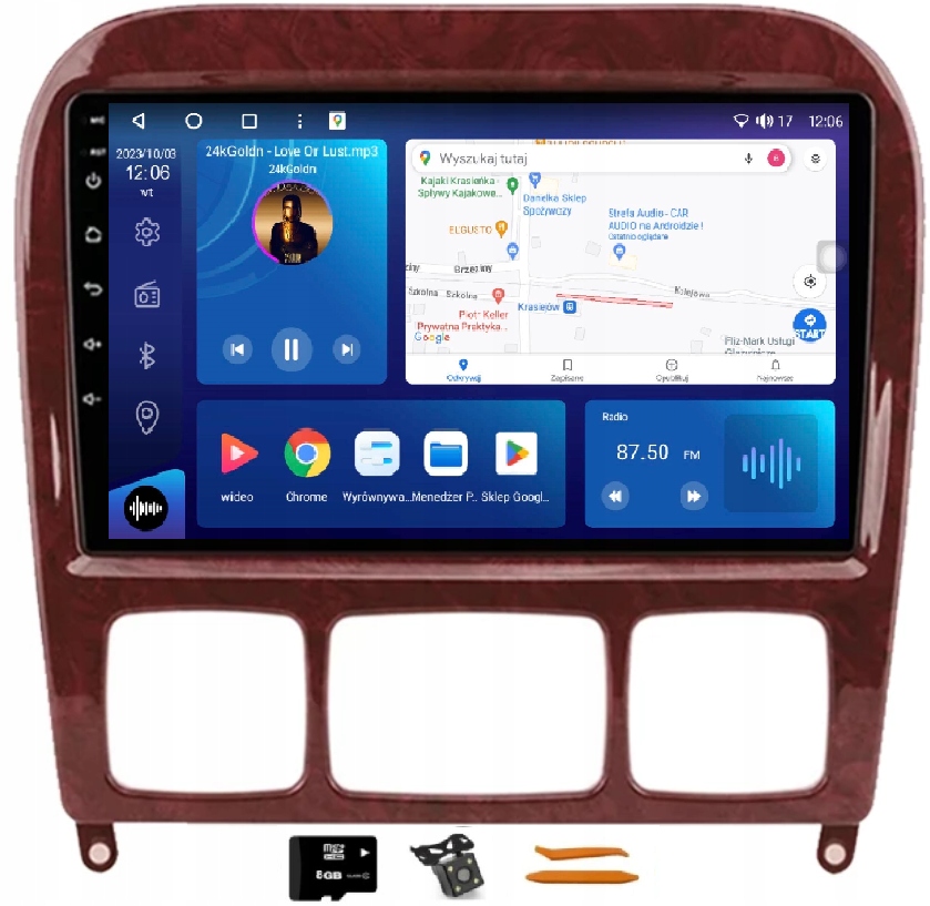 Rádio Android Navigace Qled 2K Carplay Lte Gps Dsp Mercedes W220 98-05