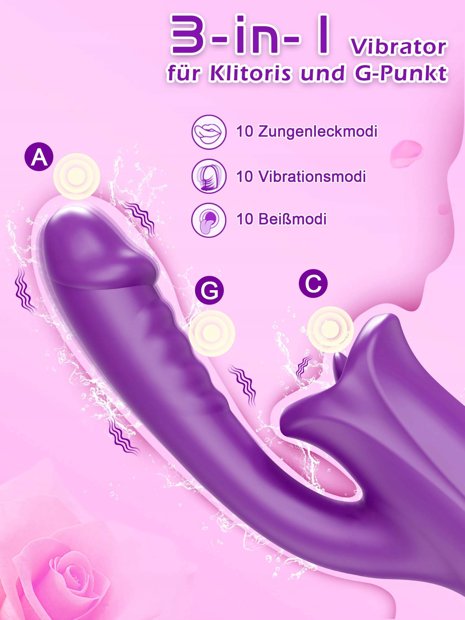 ZUNGEN Realistyczny Dildo Wibrator G Punkt Klitoris Stymulator Dla Kobiet — miniatura 2