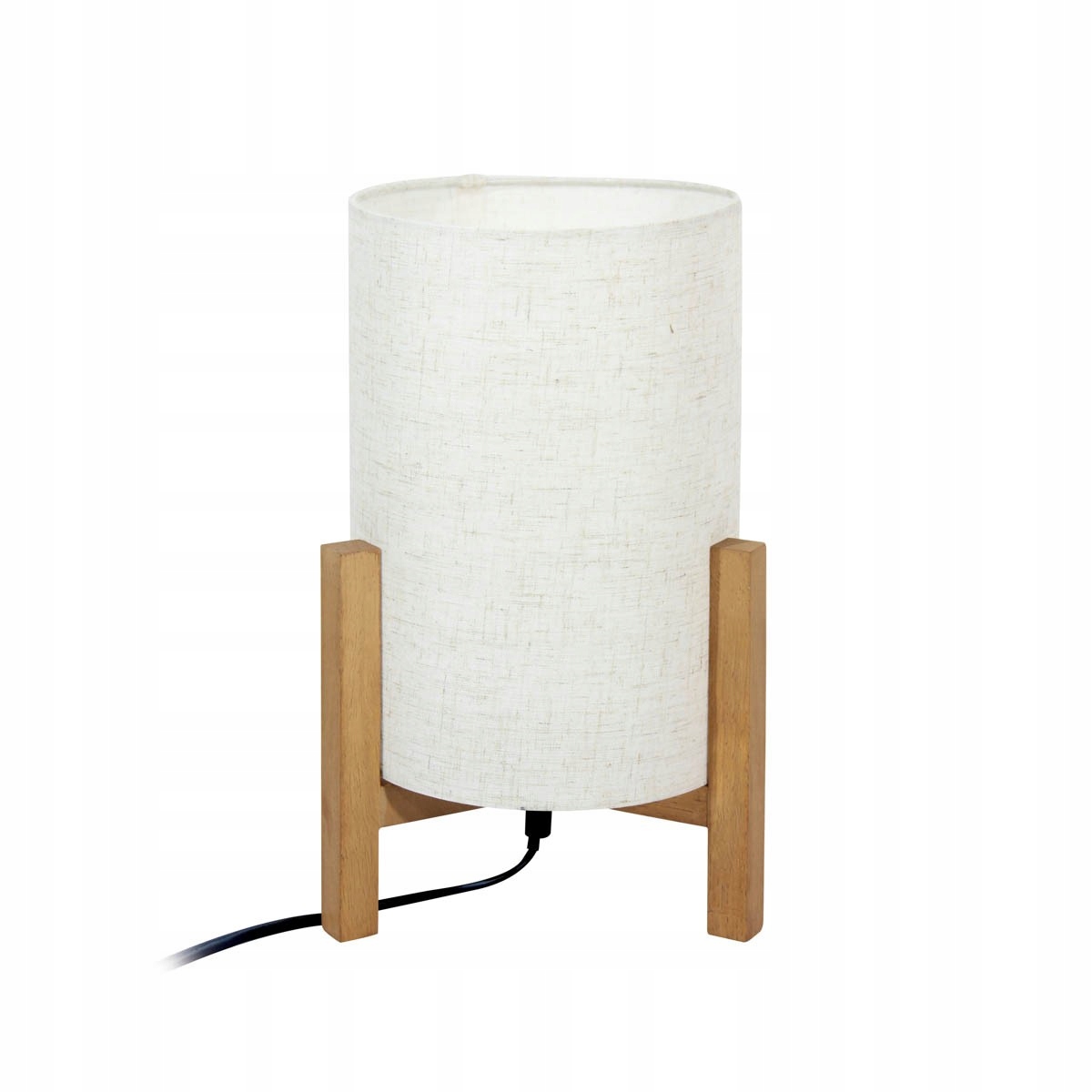 Ones Klasická bílo-dřevěná stolní lampa kulatá E27 25W IP20