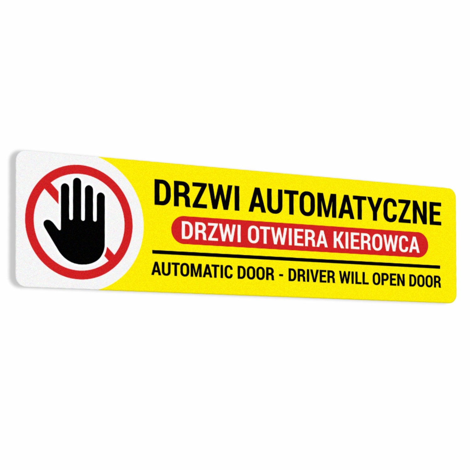 2 Naklejki Drzwi Automatyczne, Drzwi Otwiera Kierowca 7.5x30 cm #AT0LL