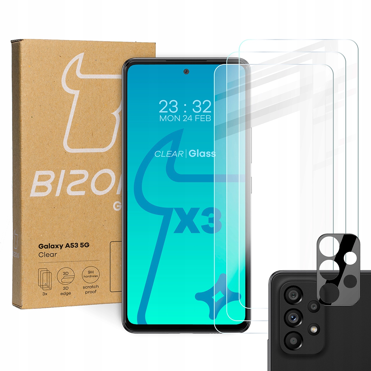 

3x Szkło szybka na aparat Bizon do Galaxy A53