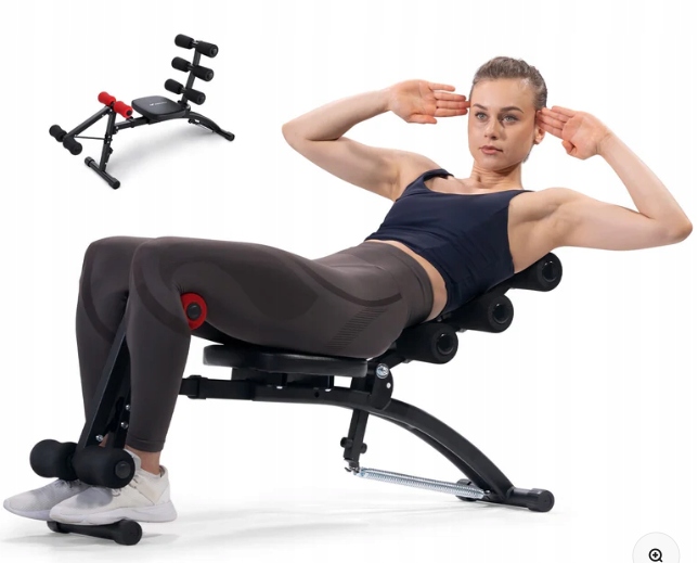 Trener Brzucha Wielofunkcyjny trenażer do 136kg 4x Regulacja składana ławka