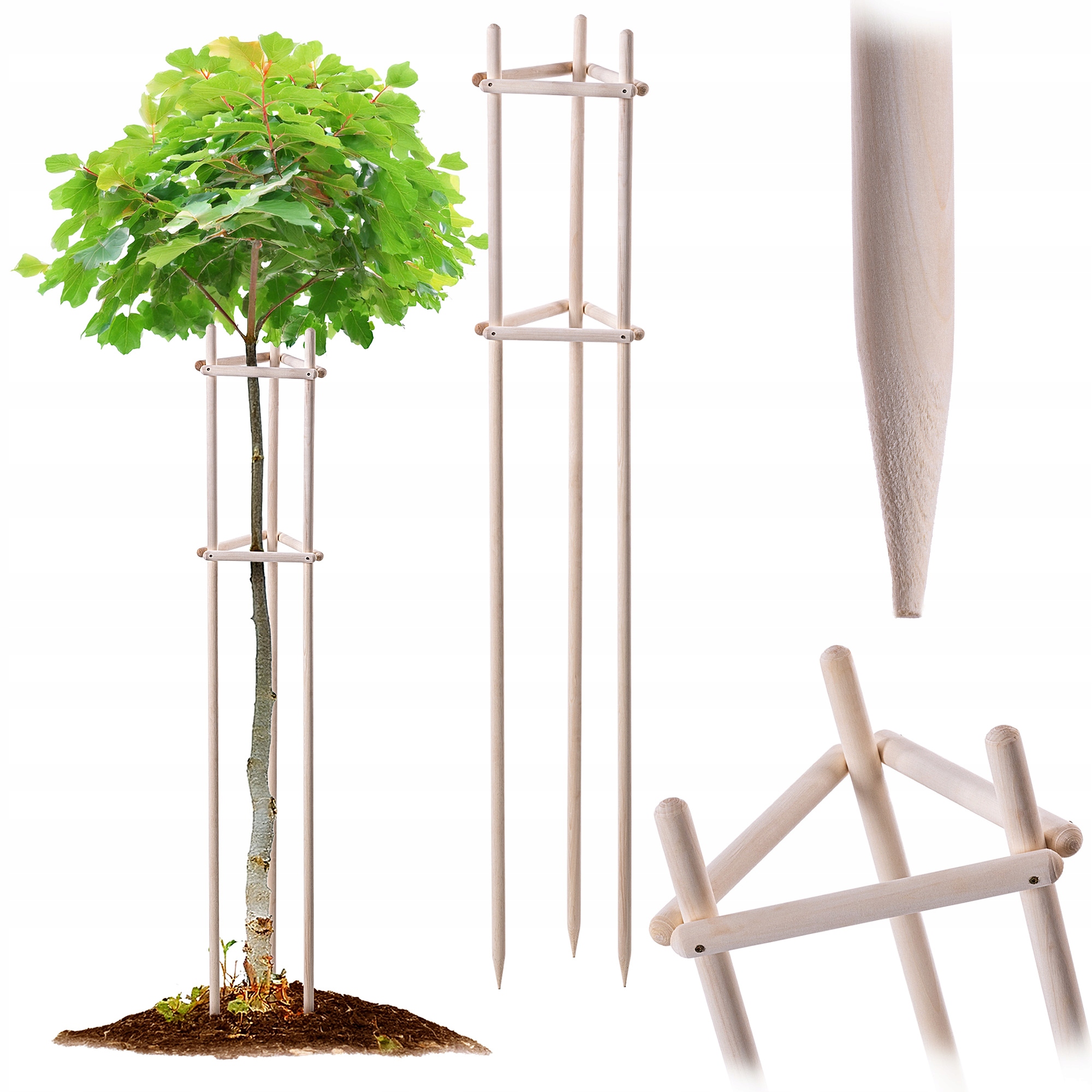 PODPORA DO ROŚLIN DRZEWEK KRZEWÓW PODPÓRKA IMPREGNOWANA TRÓJKĄT MOCNA 195cm