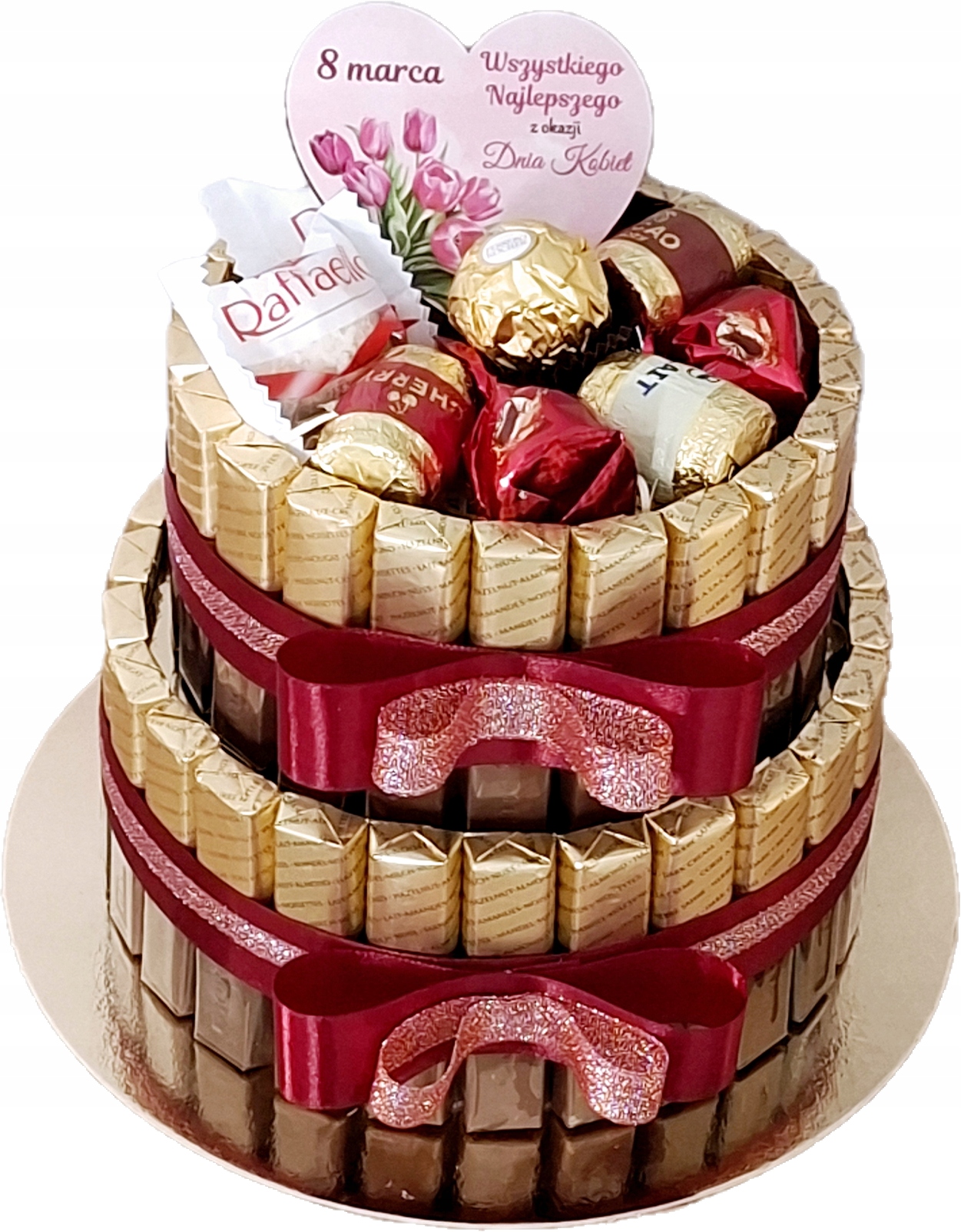 Tort Merci piętrowy Zestaw Słodyczy Urodziny 18, 30 Dzień Mamy Taty