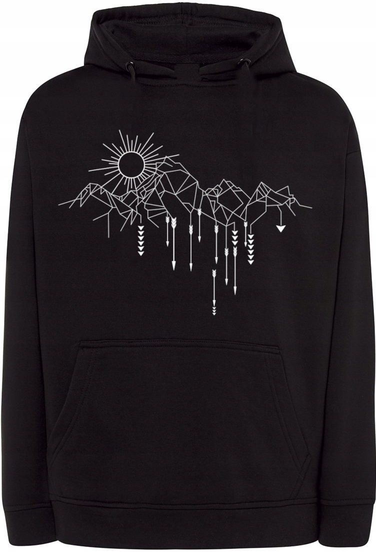 Pánská mikina s potiskem Line Art Hory Slunce r.XS