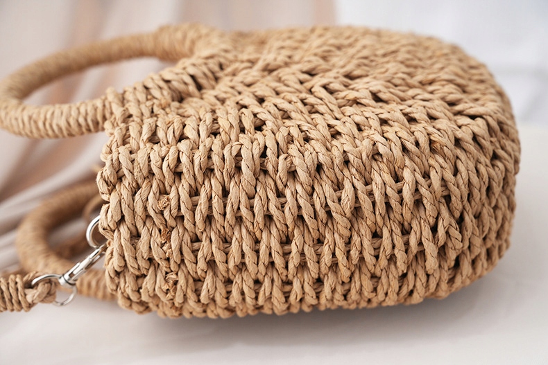 TOREBKA DAMSKA SŁOMIANA KOSZYK LISTONOSZKA LATO PLECIONA NA RAMIĘ DO RĘKI Model 02