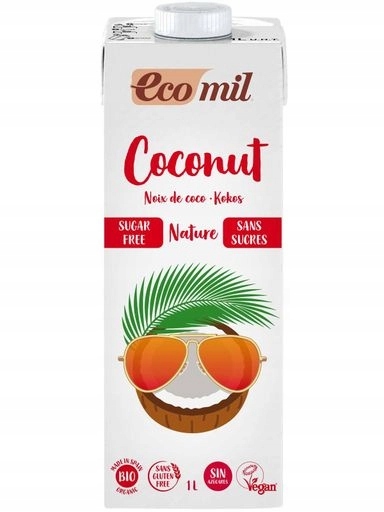 Levně 3x Ecomil Kokosový nápoj bez cukru bezlepkový Bio 1 l
