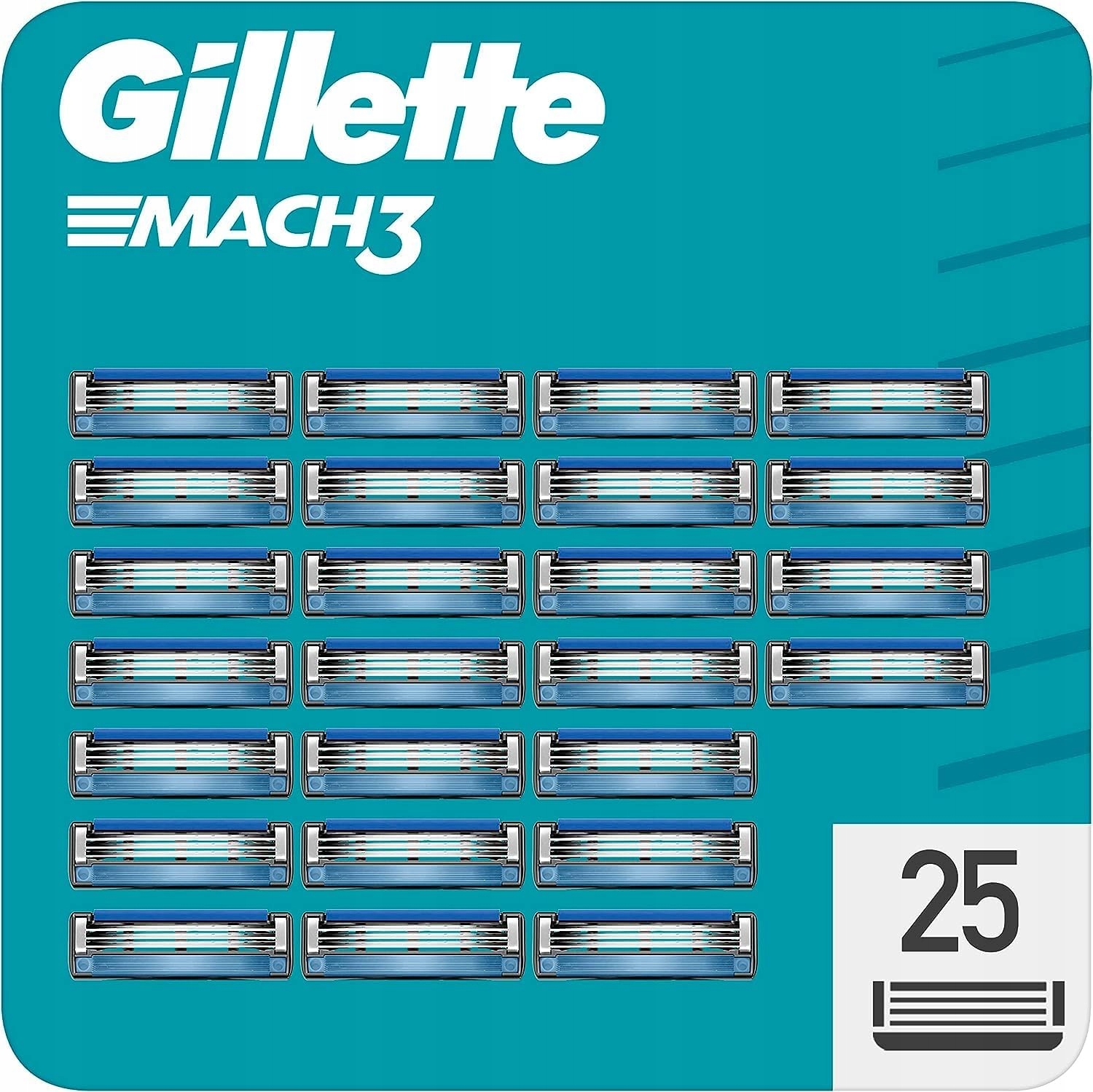 J12 Gillette Mach3 Razor Blades 25 vložek holicích břitů
