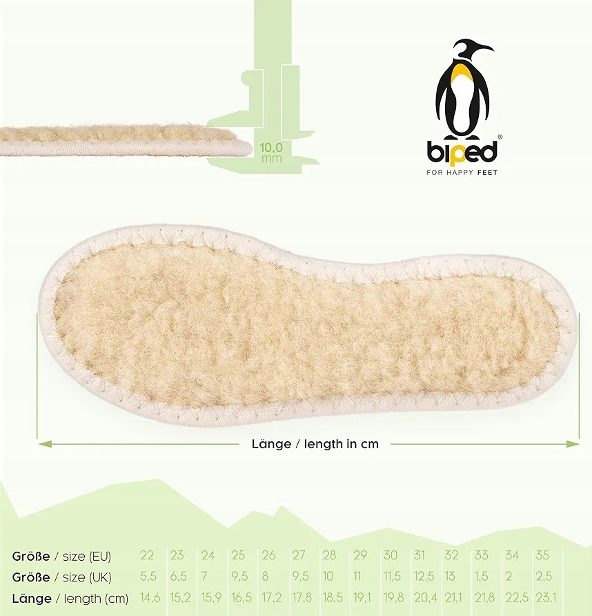 Wkładki do butów dziecięce z prawdziwej wełny owczej rozmiar 28 Marka Inna marka