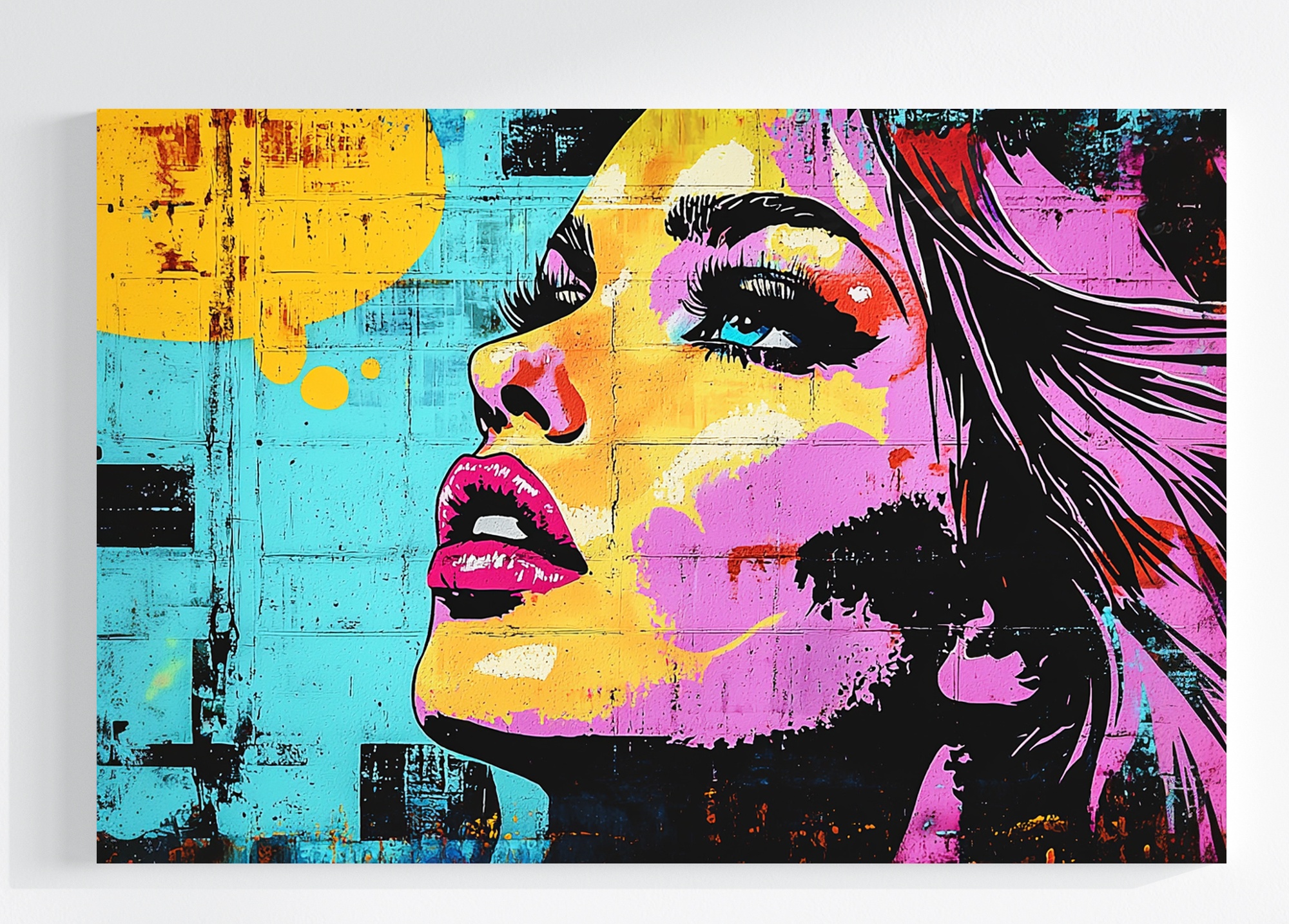 Obraz Na Plátně Plátno Na Stěnu Zděná Cihla Graffiti Street Art Žena 120x80