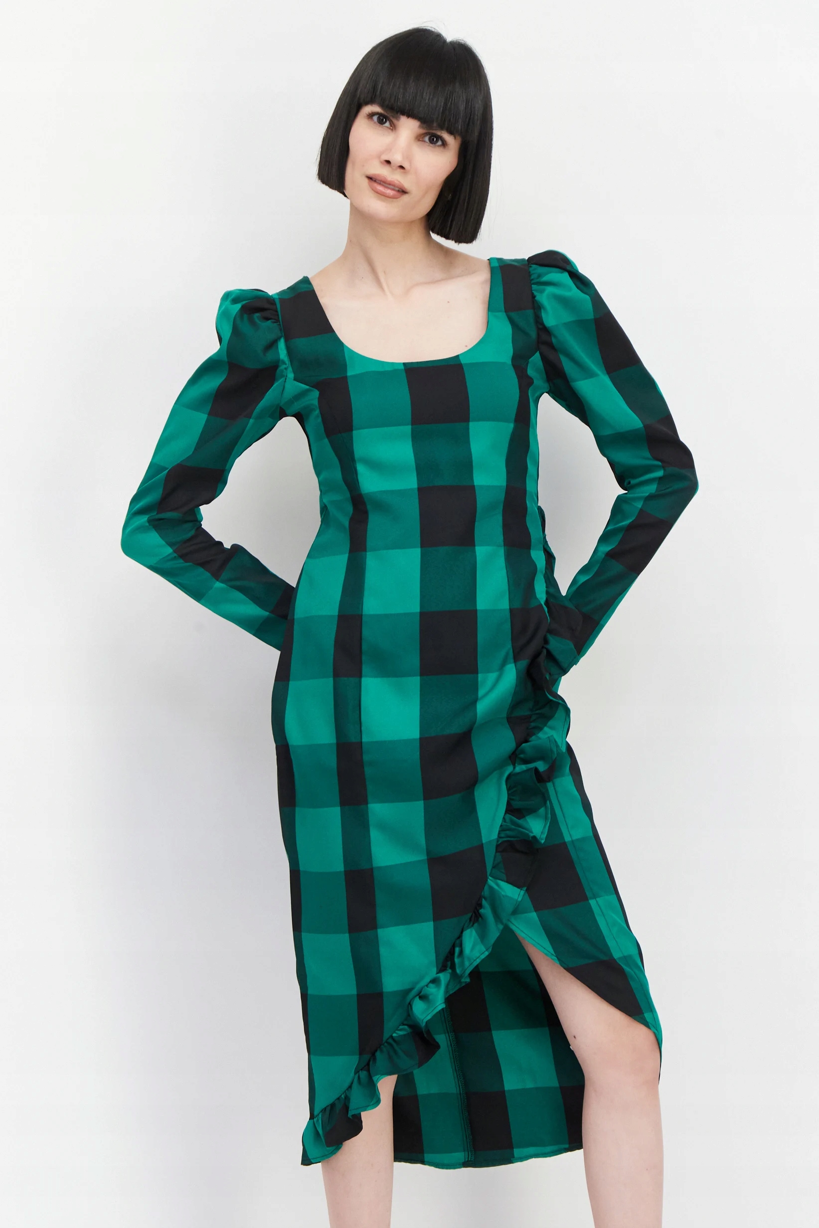 Šaty Who What Wear Dámské kostkované midi šaty, vícebarevné Vel. 36