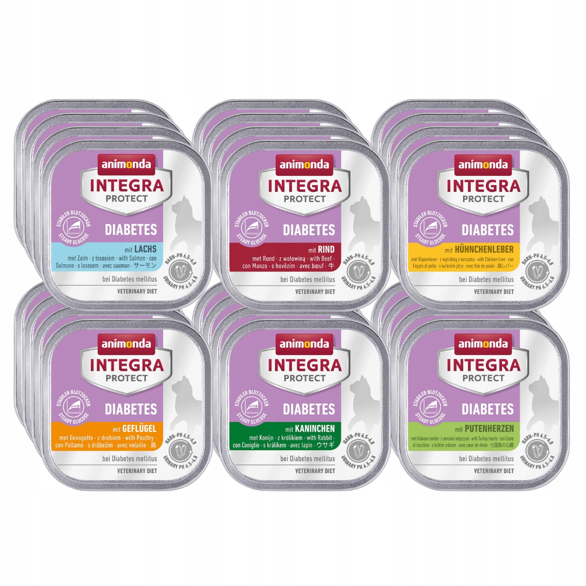 Animonda Integra Diabetes tacka Zestaw 24x100g – MIX 6 smaków (Cukrzyca)