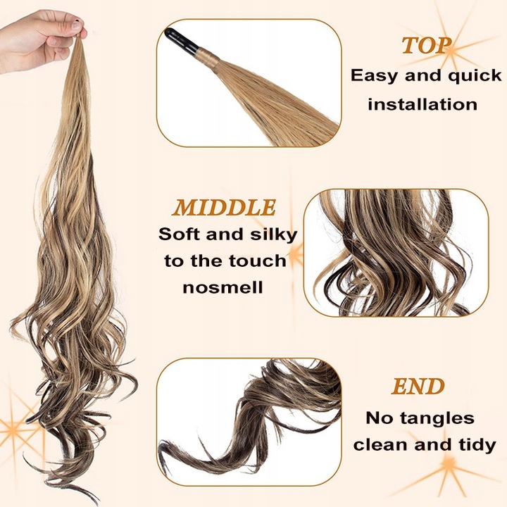 DOCZEPIANY KUCYK KITKA dopinka TRESKA KOLORY Marka inna marka