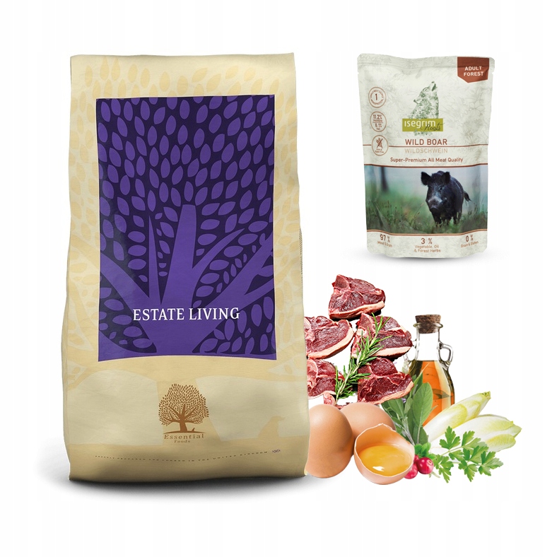 Essential Estate Living 10kg bezzbożowa Saszetka Isegrim Boar 410g