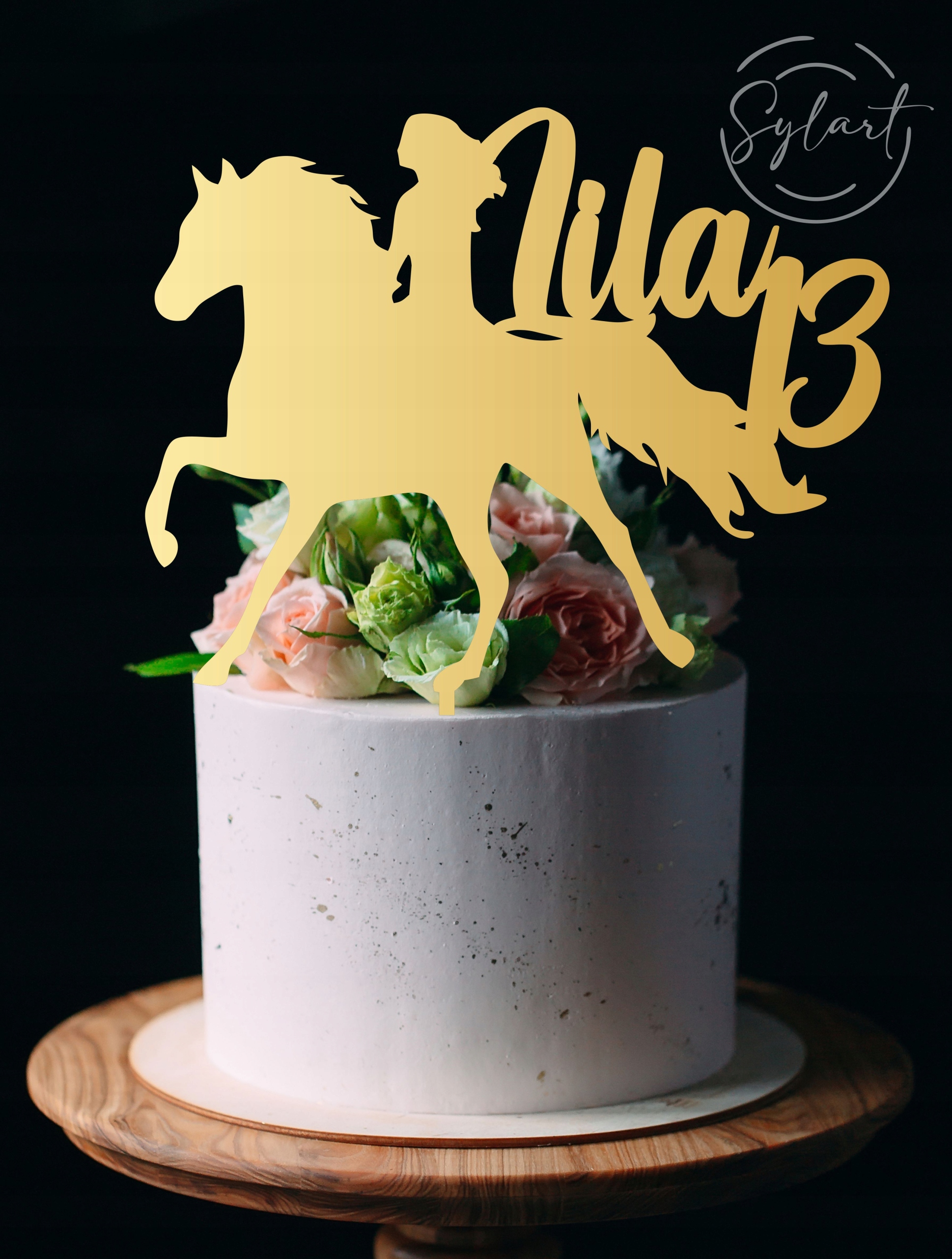 

Topper Koń Konik urodziny imię cyfra pleksi Lustro