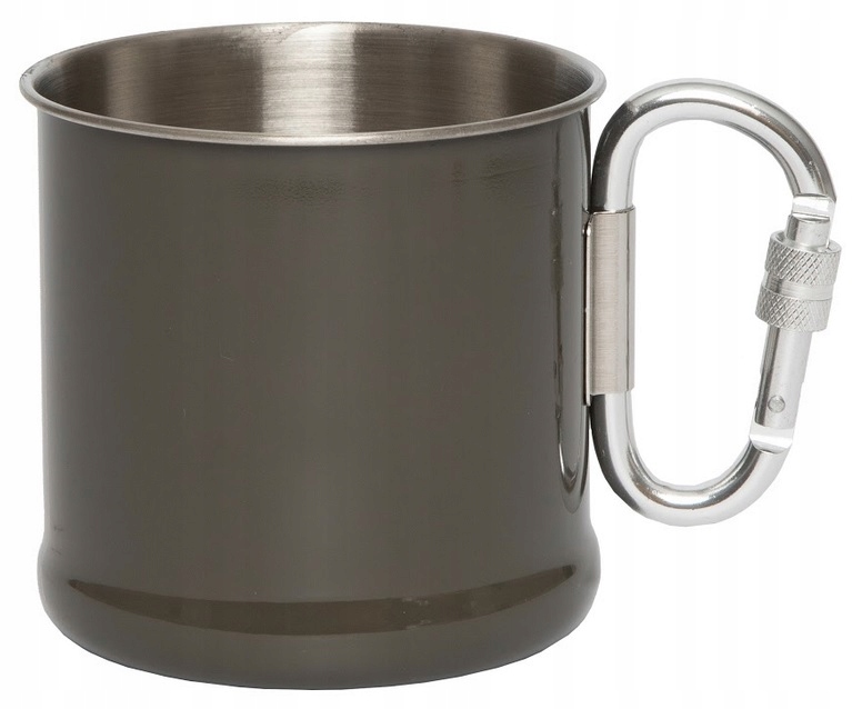 

Kubek Metalowy z karabińczykiem Oliwkowy 250 ml