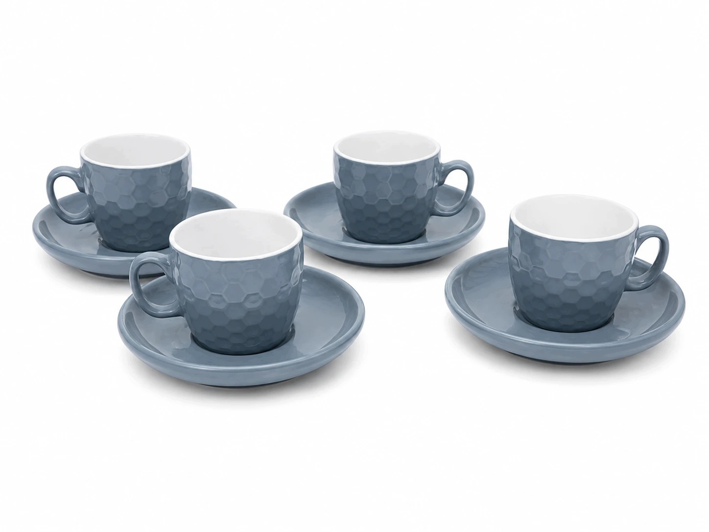 Porcelánový kávový set šedý 4x230ml