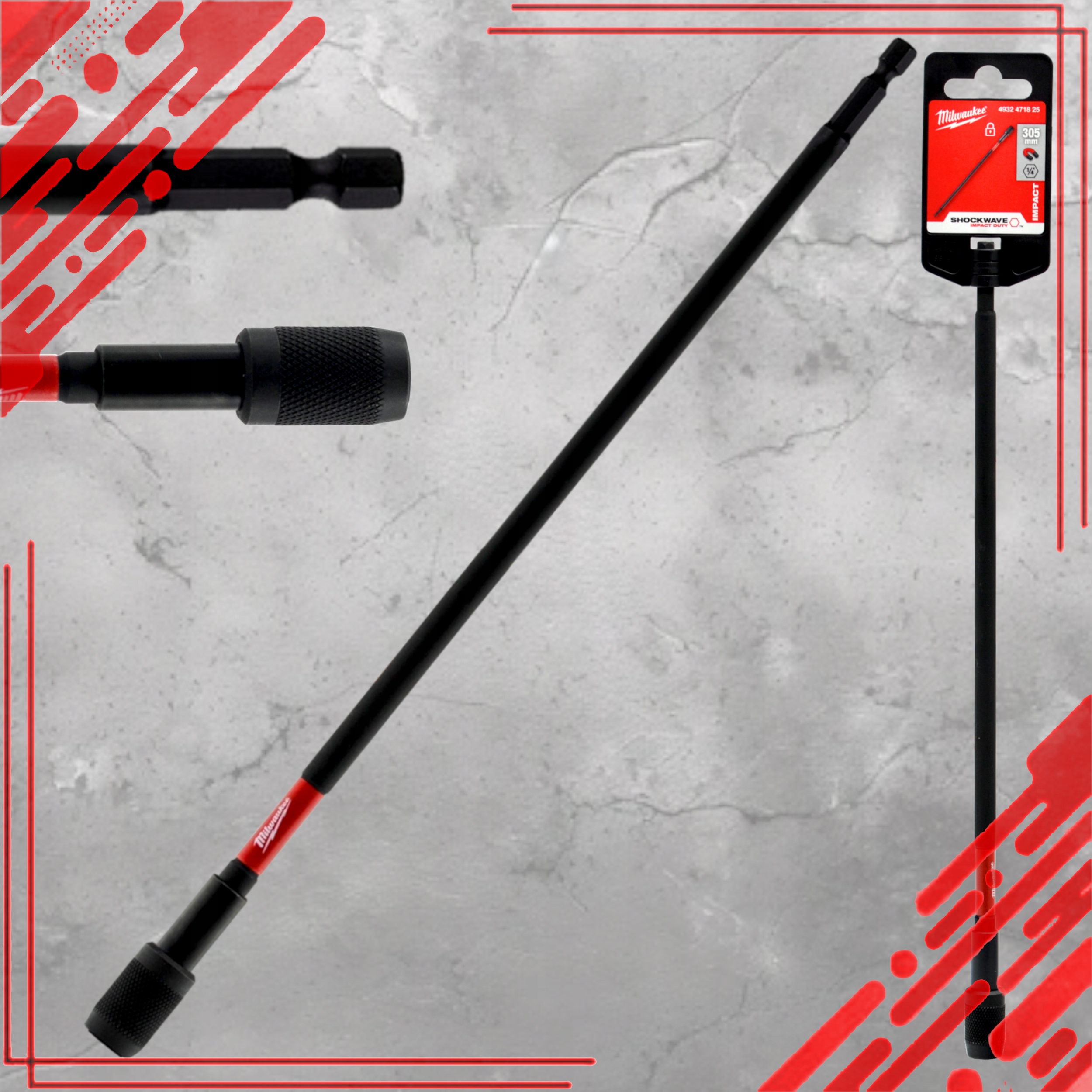 UCHWYTY DO BITÓW Z SAMOZACISKIEM PRZEDŁUŻKA UDAROWA ADAPTER KOŃCÓWEK 305MM Liczba elementów pojedyncze