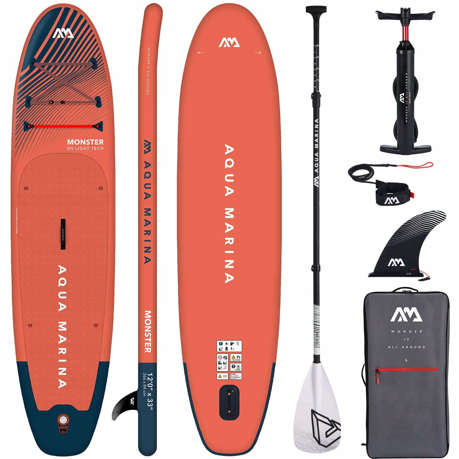 Deska Sup Aqua Marina Monster 12'0" Wiosło Solid