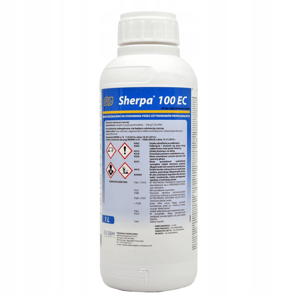 SHERPA 100EC 1L cypermetryna owadobójczy insektycyd mszyce