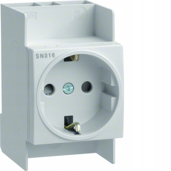 

Hager Gniazdo na szynę Schuko 230VAC 10/16A SN016