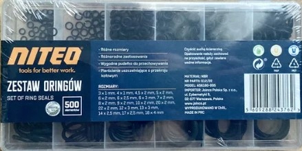 Zestaw uszczelek zestaw oringów 500 elementów