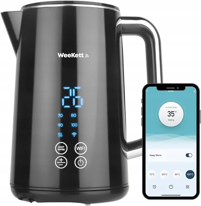 Czajnik elektryczny WeeKett 5211TEGS 2200 W 1,7 l czarny, Wifi