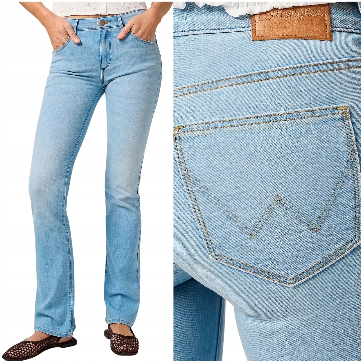 Wrangler Bootcut Pale & Worn rozšiřitelné dámské džínové kalhoty W27 L30