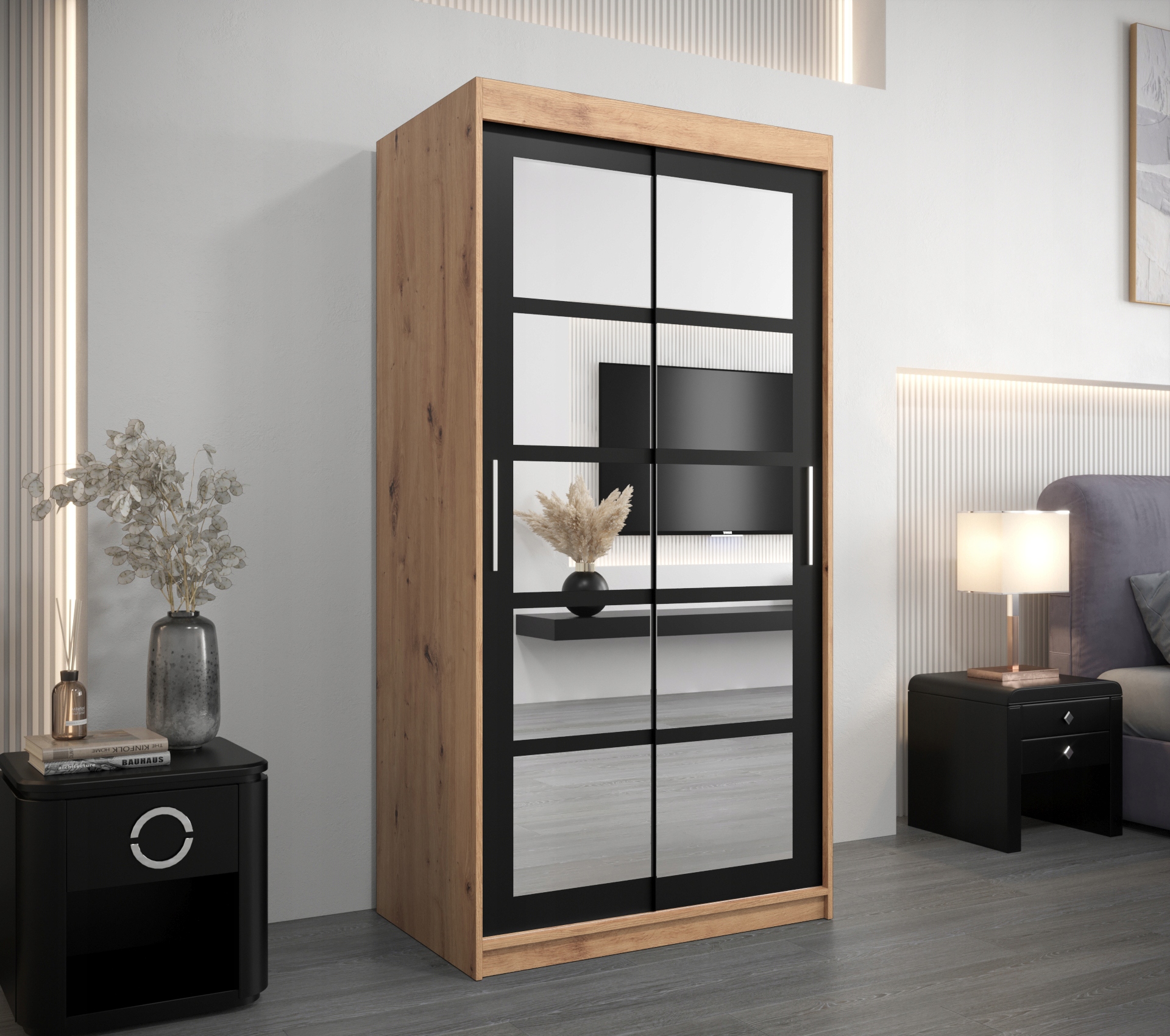 Szafa przesuwna do przedpokoju pojemna R2 100 cm Marka Abiks Meble