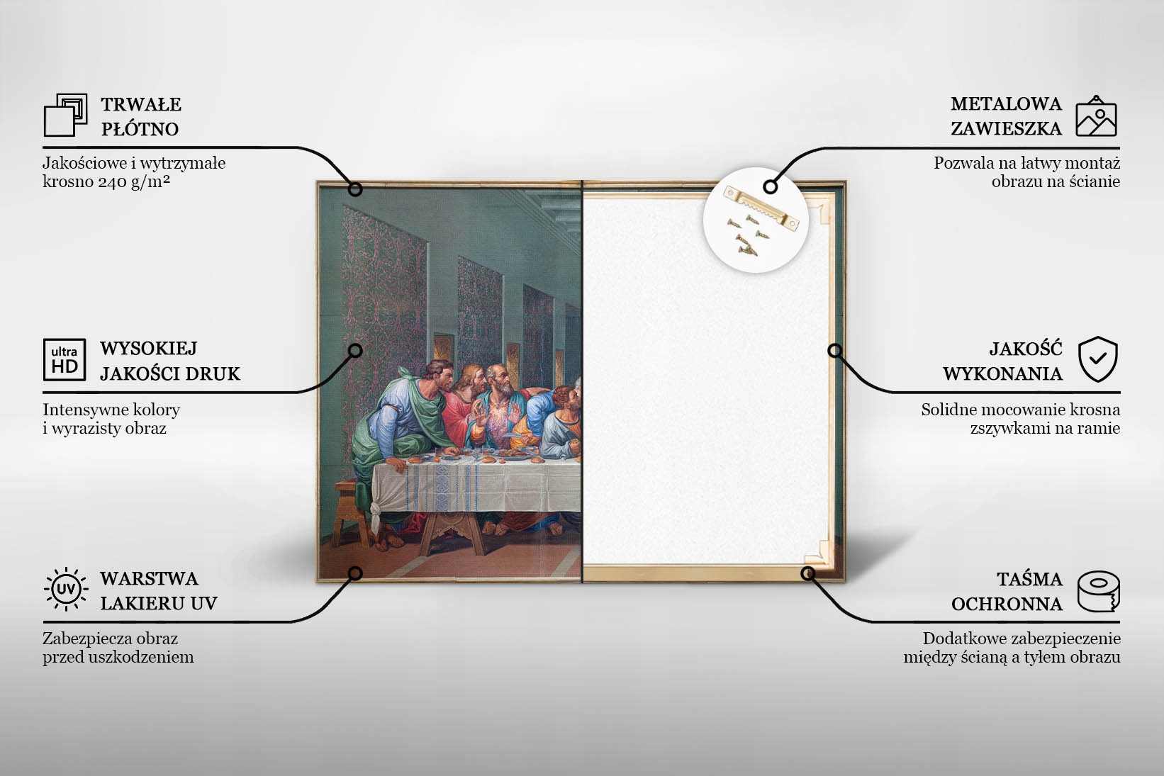 Foto Veľký Obraz Na Plátne Posledná večera Leonarda Da Vinciho 140 x 70 cm Veľkosť horizontálny