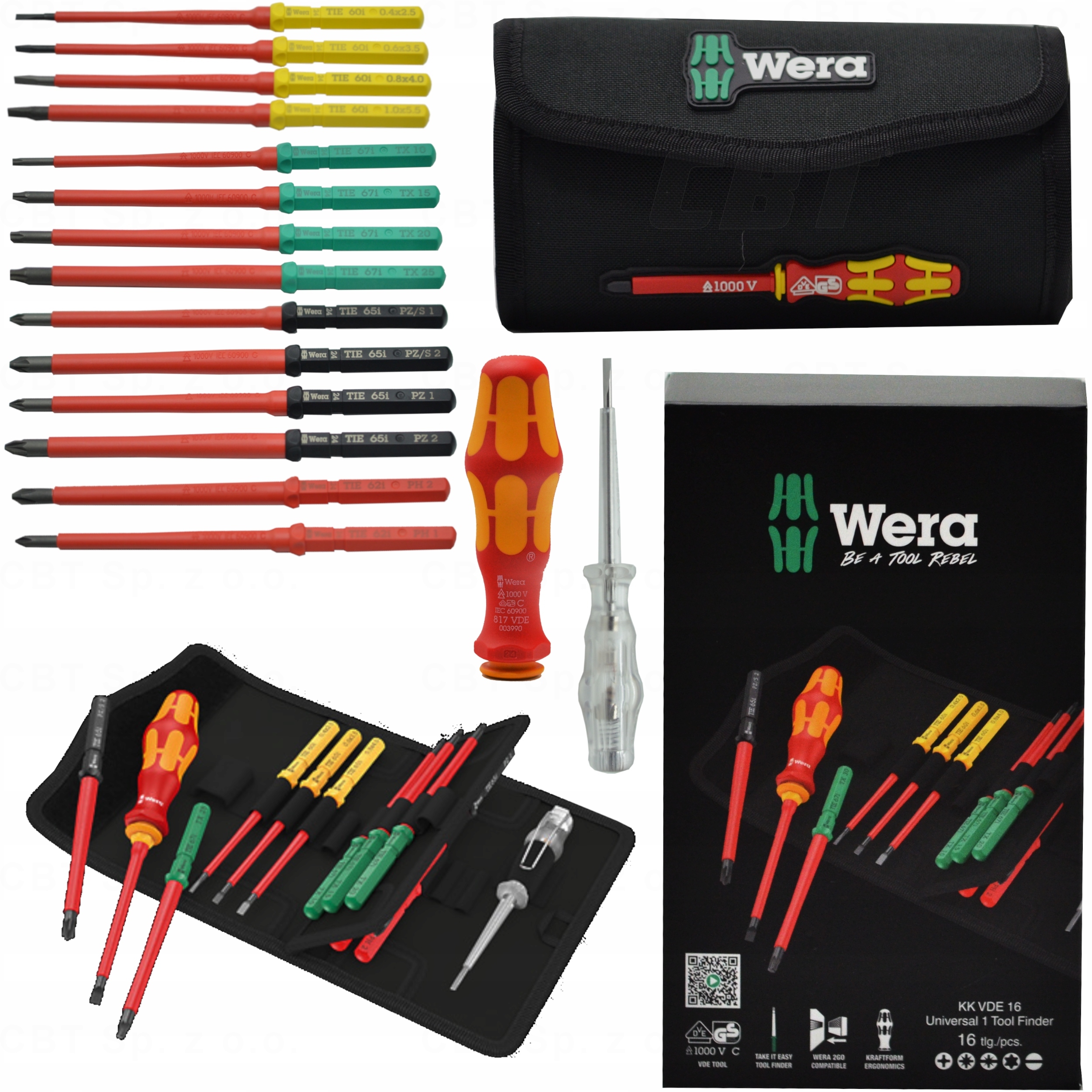 Sada Šroubovák Rukojeť 14 Trnů Pro Elektrikáře Vde Zkoušečka Tester Ph Pz