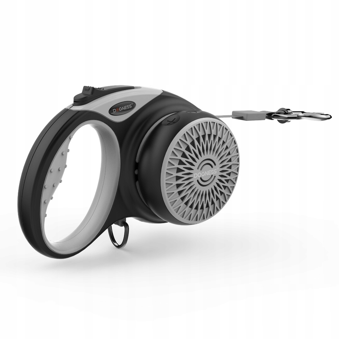 Levně Vodítko automatické Dogness páska 5 m (XL) do 50 kg šedá reproduktor