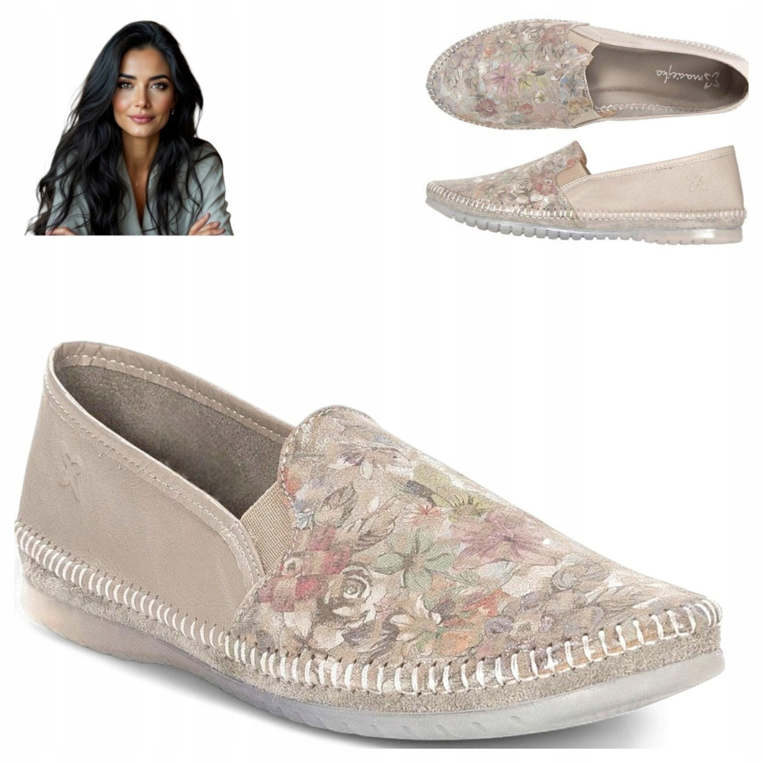 Dámské kožené polobotky 37 Maciejka Béžové Espadrilky Prodyšné Jarní