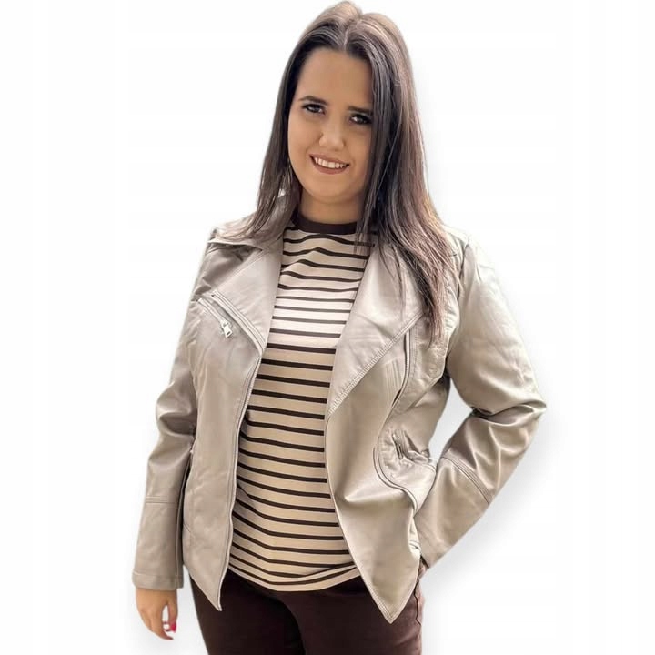 Bunda typu ramoneska, fango, ekokůže, plus size, velikost 4XL