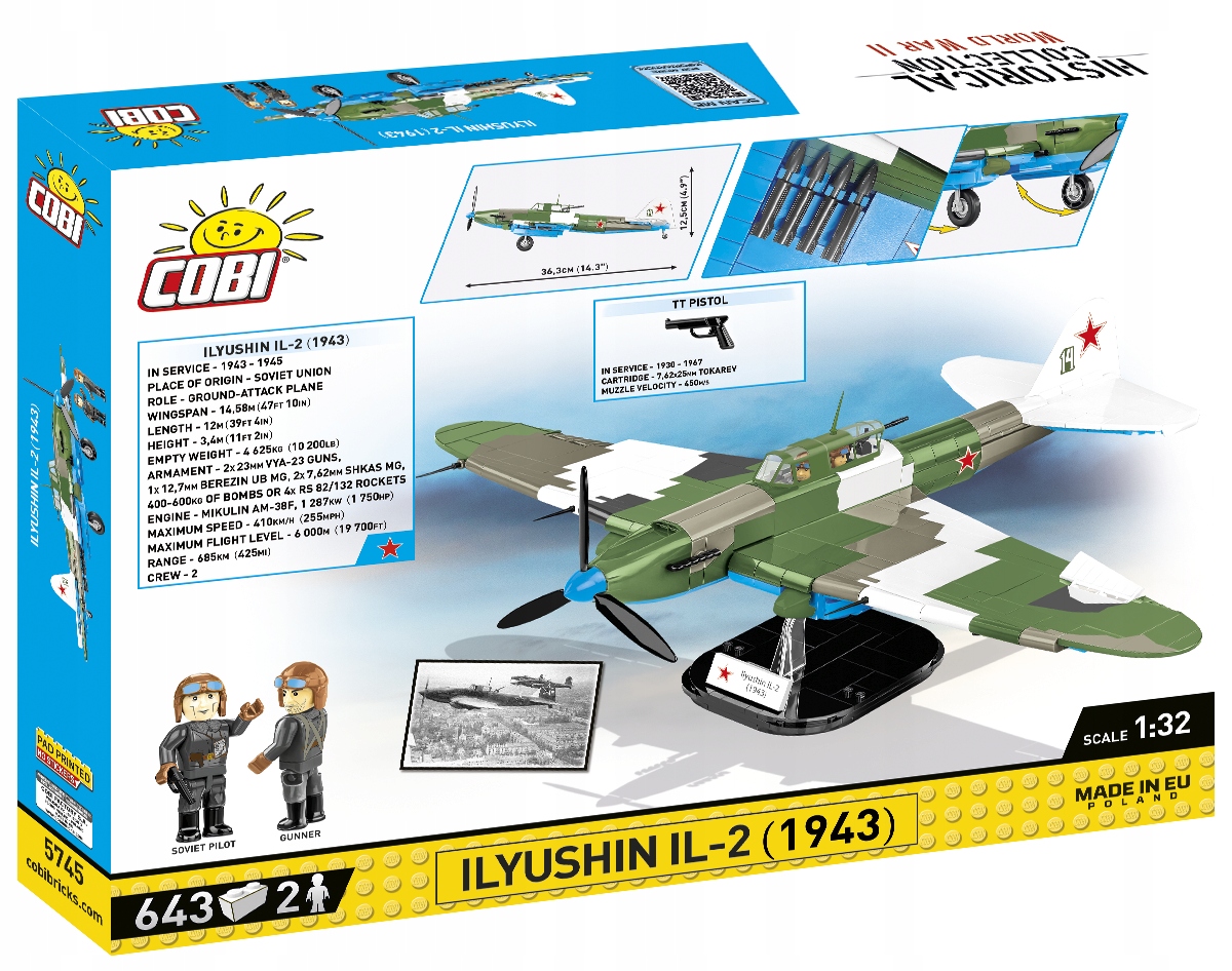 KLOCKI COBI 5745 SAMOLOT ILYUSHIN IL-2 1943 Marka Cobi