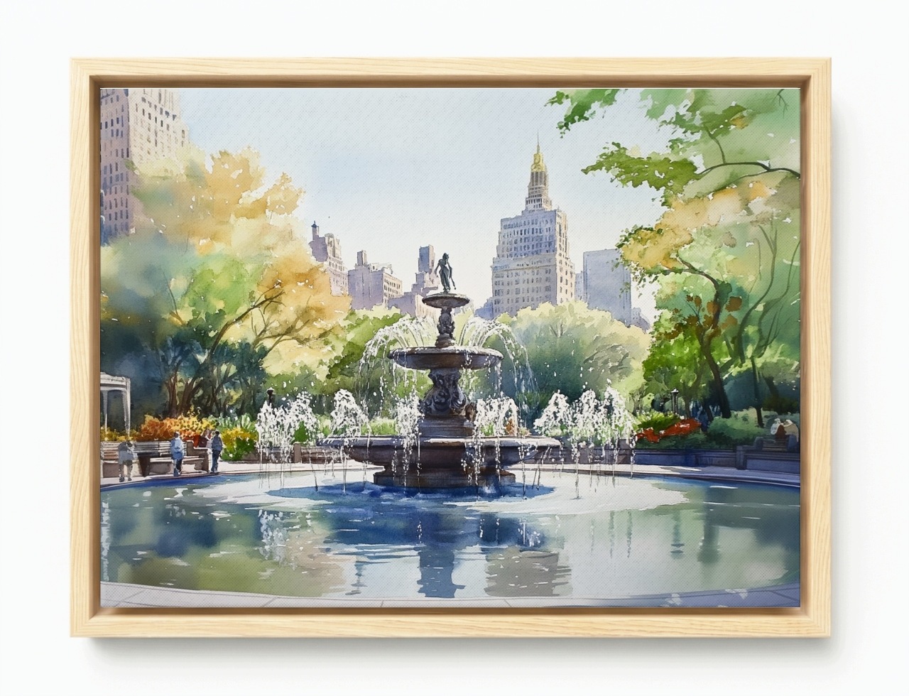 Obraz Rama American Box Mesto Nyc New York Central Park Fontána 80x60