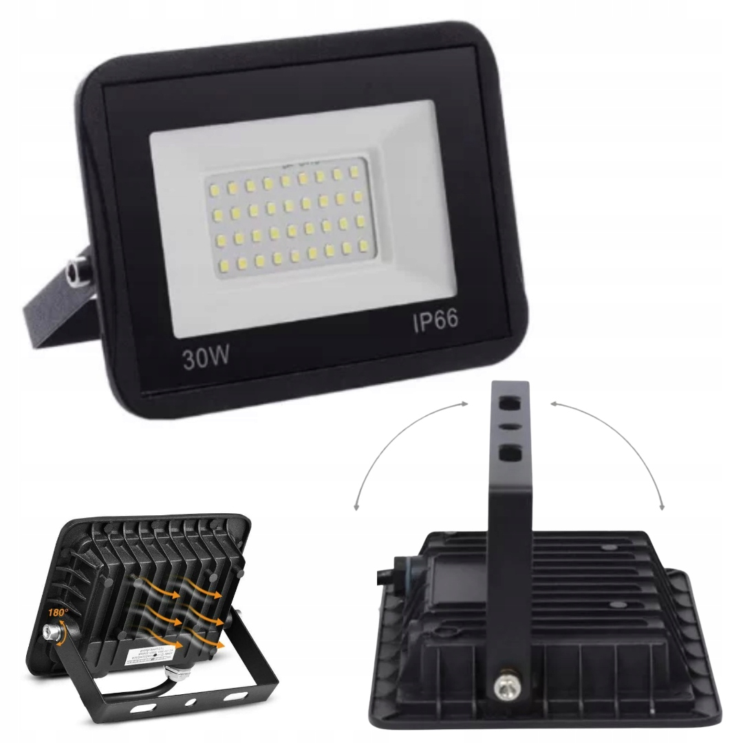 HALOGEN NAŚWIETLACZ LED 30W SLIM ZEWNĘTRZNY LAMPA GARAŻ