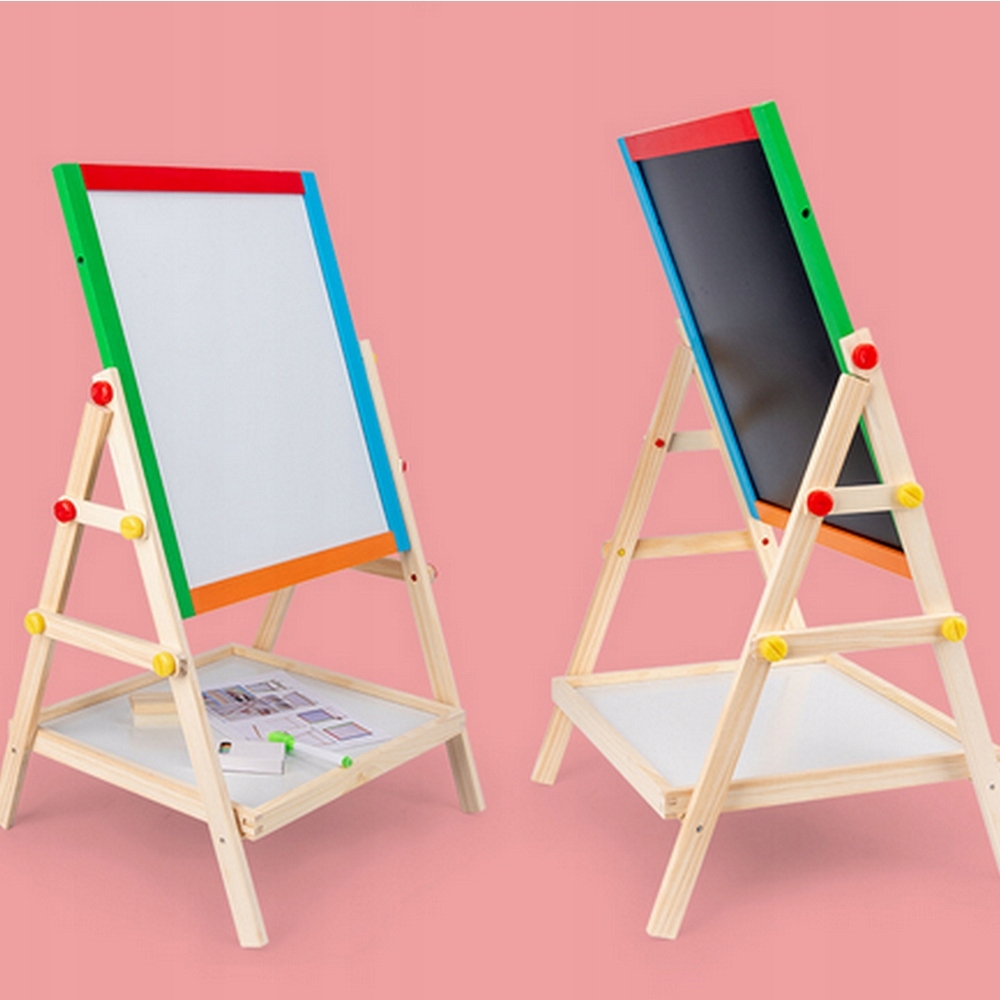 TABLICA EDUKACYJNA DLA DZIECI DUŻA MAGNETYCZNA KREDOWA DWUSTRONNA AKCESORIA Baterie BRAK