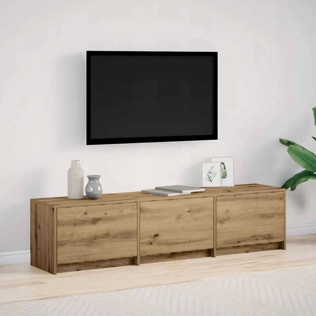 vidaXL Szafka Rtv z Led z szufladą Dąb rzemieślniczy 165 x 34 x 40 cm