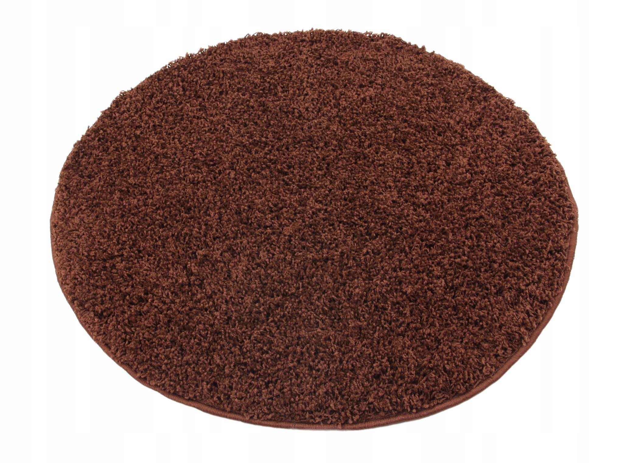 

Okrągły Dywan Shaggy 5 CM Brązowe Koło 80cm