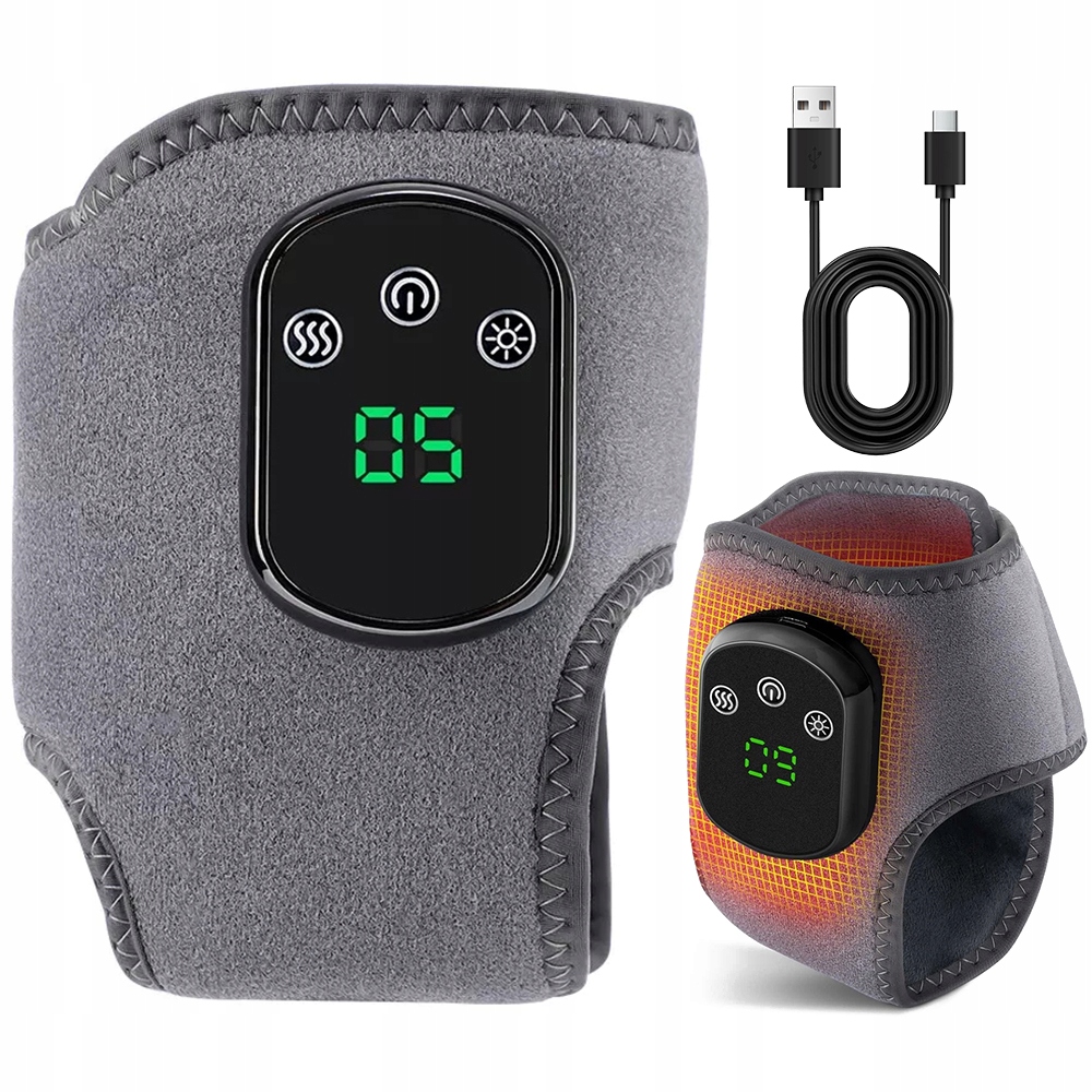 Elektryczny masażer kostki podkładka grzewcza z masażem wibracyjnym szara