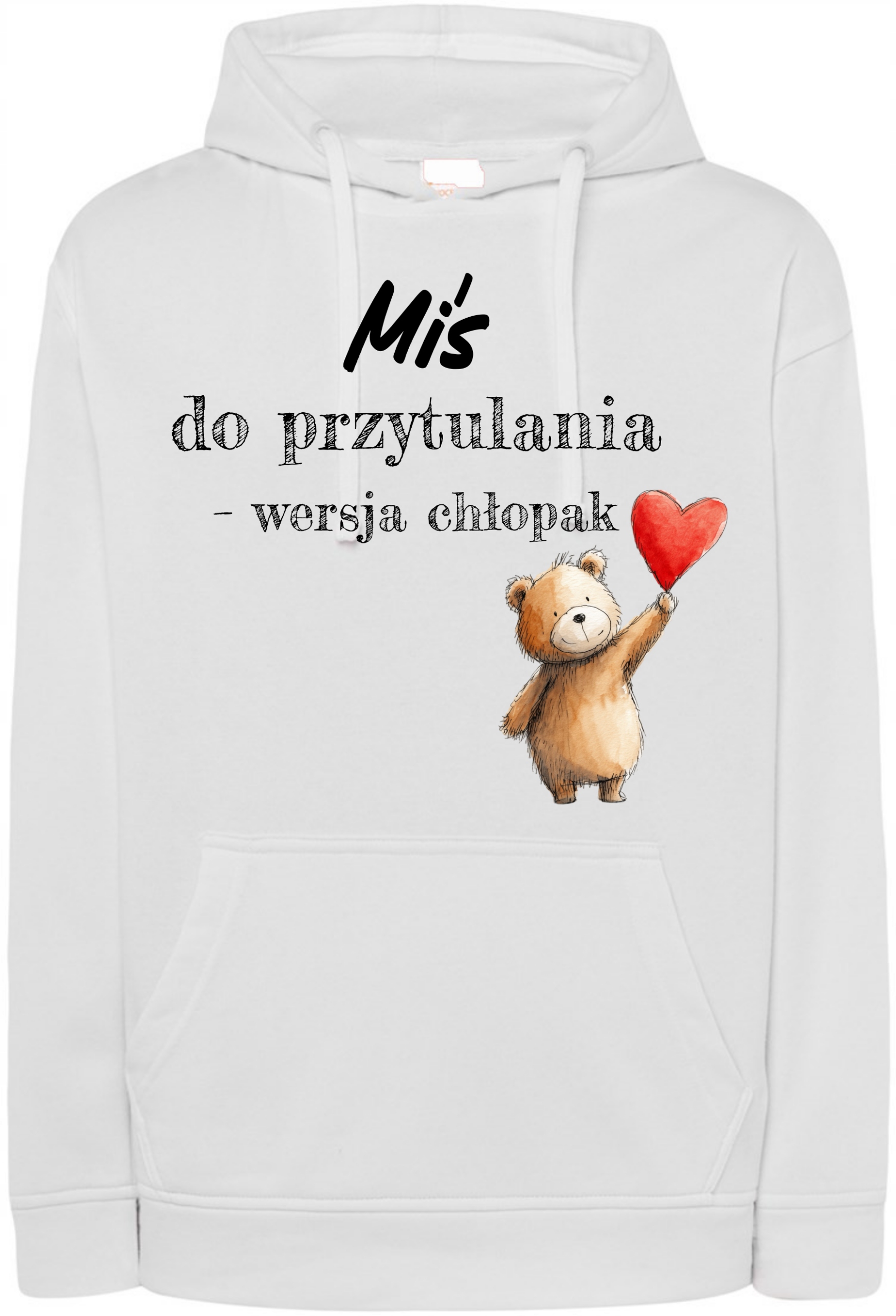 Mikina s kapucí Valentýnský medvídek na mazlení, verze pro chlapce L