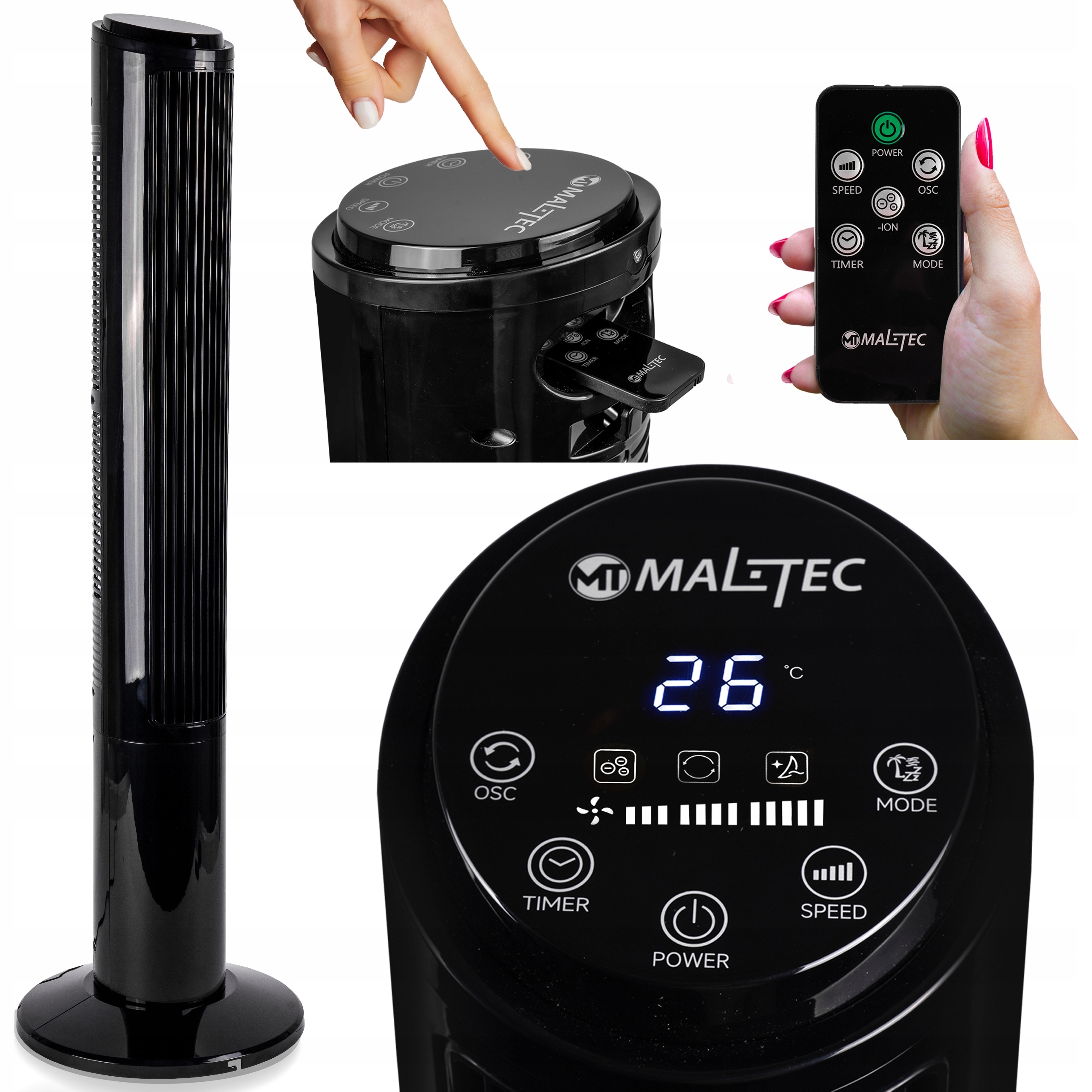 SLOUPový Ventilátor Podlahový S Ionizací Tichý Výkonný