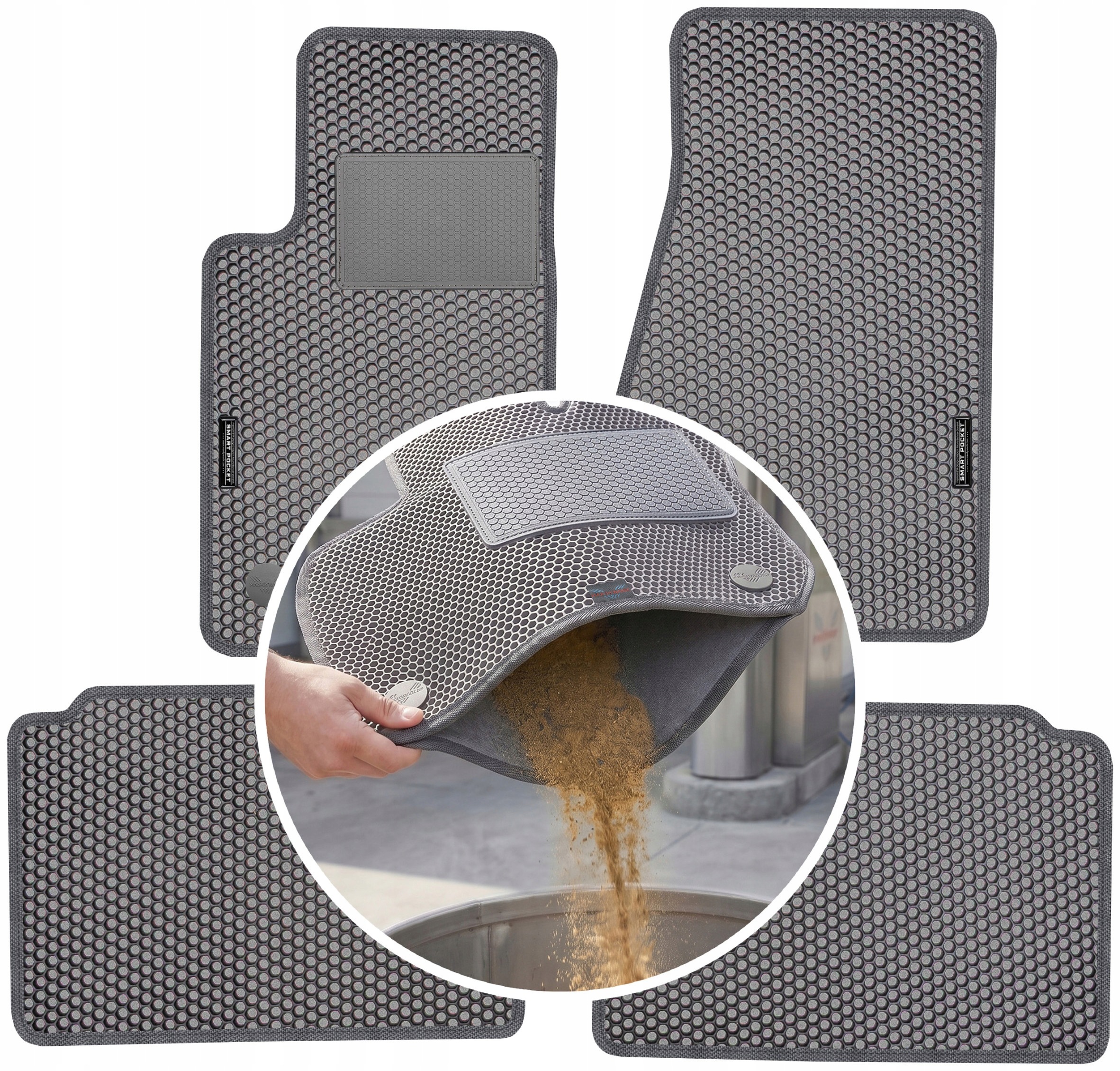 Jeep Grand Cherokee III 05-10 Koberce Eva Smart Pocket Šedé