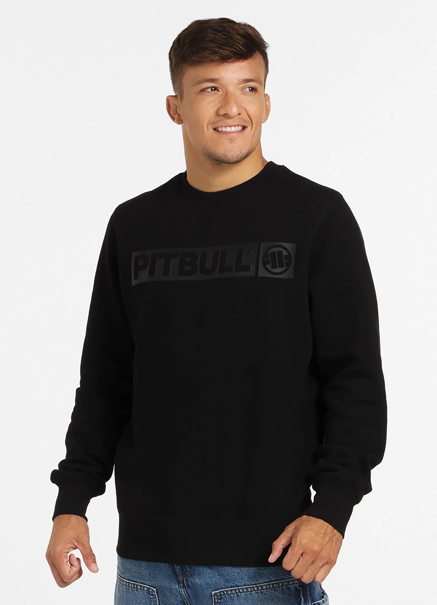 Pánská Mikina Crewneck Pit Bull West Coast Hilltop Černá Sportovní M
