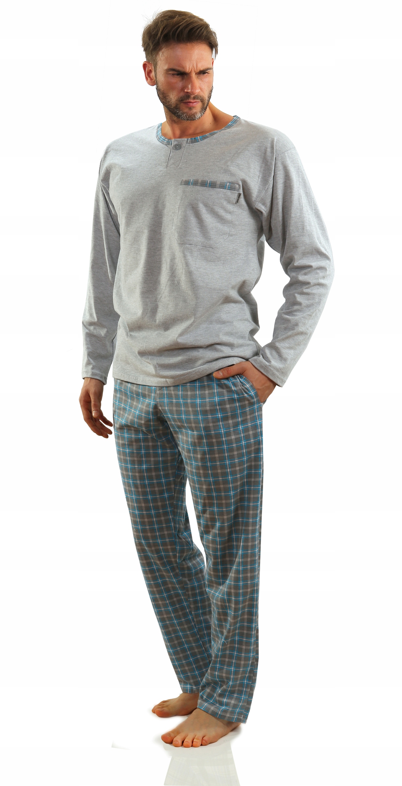 SESTO SENSO DŁUGA BAWEŁNIANA PIŻAMA MEN JASIEK M